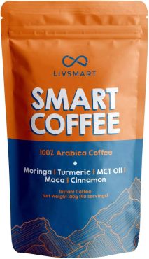 LivSmart 100% Arabica Coffee with Moringa, Turmeric, MCT Oil, Maca And Cinnamon - 100g